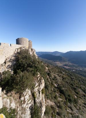 Peyrepertuse tower and cliff