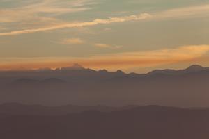 Pyrenees peaks sunset